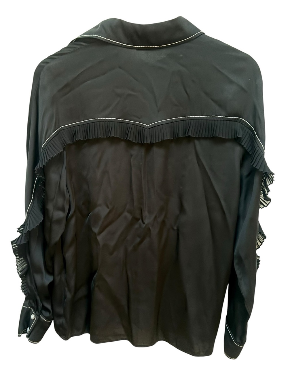 Sandro Rafi Black Ruffle Western Blouse - Picture 9 of 15
